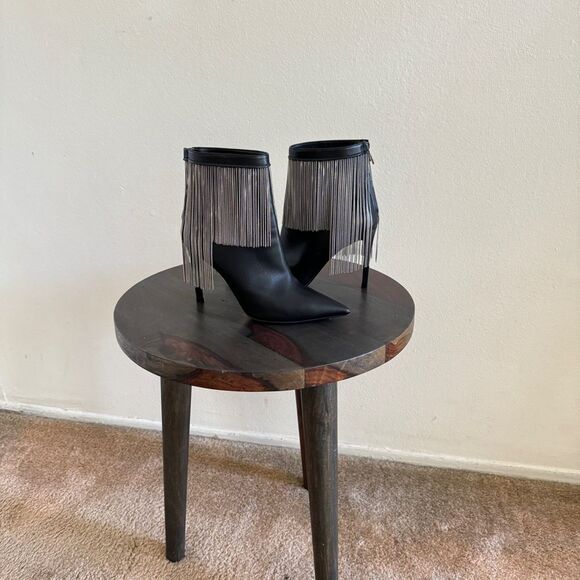 BALMAIN Mercy fringed leather ankle boots 37 - Picture 5 of 13